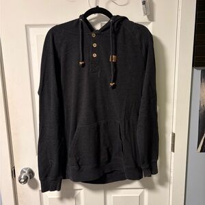 tentree Charcoal Hoodie with Wooden Buttons